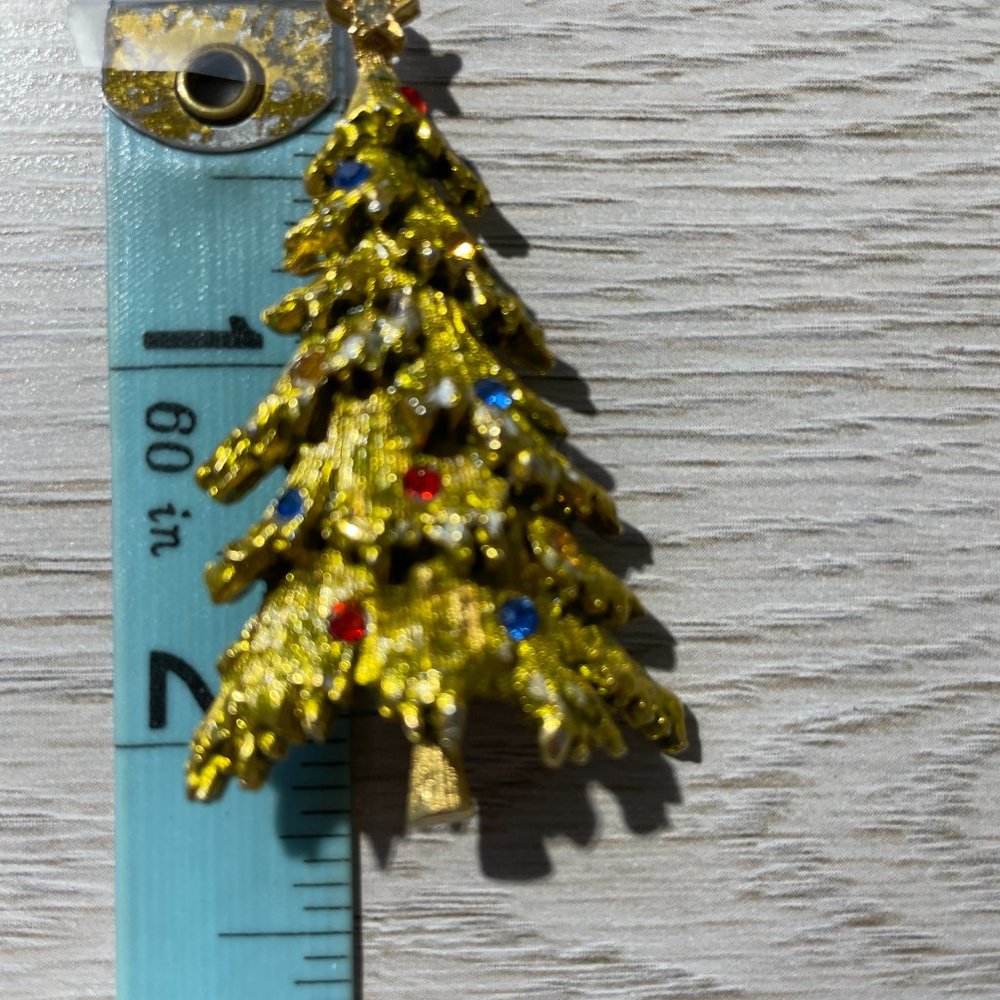 Christmas Tree Pin Signed ART Rhinestone Ornaments - Picture 8 of 8